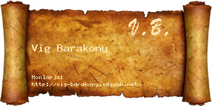 Vig Barakony névjegykártya